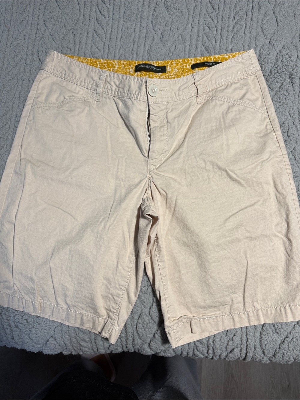 Eddie Bauer women’s khaki Flat-Front Shorts